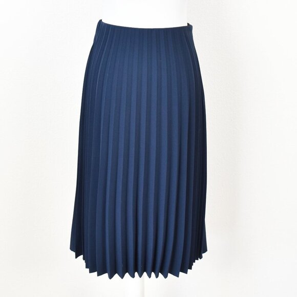 Everlane Pleated Navy Blue Midi Skirt - 2 - Picture 2 of 8